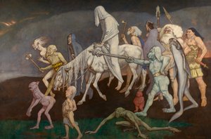 The Fomors（またはThe Powers of Evil Abroad in the World）、c.1939（テンペラ） 作： John Duncan