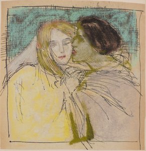 無題 [Embracing couple] (ペンとインク)