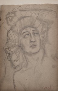 無題 [男性像] (鉛筆) 作： John Duncan