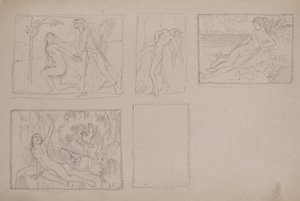 無題 [風景の中の裸体像(鉛筆) 作： John Duncan
