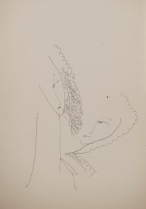 無題 [二つの顔] (鉛筆) 作： John Duncan