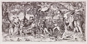 4匹の虎が描くワイン樽 作： John Duncan