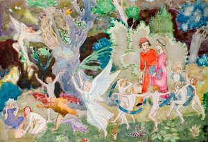 魔女の森のヨリンダとヨリンゲル（水彩画