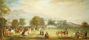 ブラッドゲートパークでのアーチェリー会議、レスターシャー、1850 作： John E. Ferneley