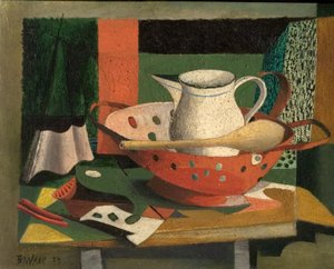 キッチンの静物（木・油彩） 作： John Edward Barker