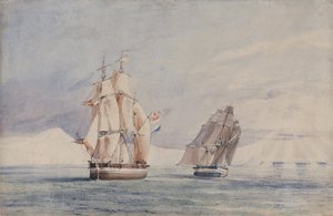 HMがロス海にエレバスとテロを出荷 作： John Edward Davis