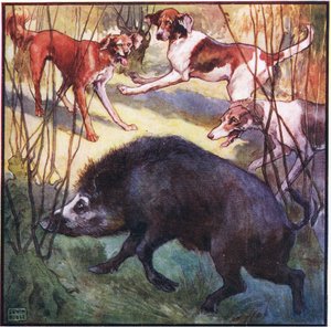 少し頭を下げて、彼は私にまっすぐ向かってきた (カラーリソ) 作： John Edwin Noble