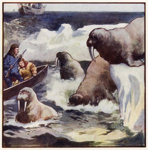 巨大な生き物は、信じられないほどの速さで体をねじりました (色のリソ) 作： John Edwin Noble