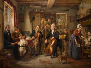 農家でのフィルハーモニーのリハーサル、1860 作： John Evan Hodgson