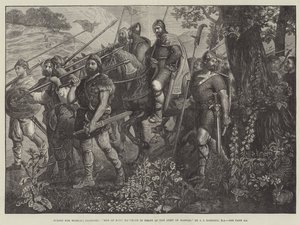 ハロルドの軍隊の前で行進しているケントの男性 作： John Evan Hodgson