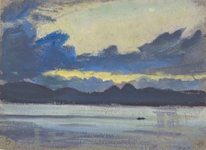 海景、グアドループ、19世紀後半～20世紀半ば（水彩、グワッシュ、グラファイト、紙） 作： John Everett