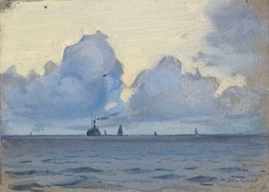 海景、19世紀後半から20世紀半ば（水彩、グワッシュ、グラファイト、紙） 作： John Everett