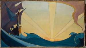 夕暮れのカティー・サーク号、20世紀初頭（油彩・キャンバス） 作： John Everett