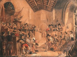 ラウンドヘッド修道院：サーウォルタースコットによる「ピークのペヴェリル」のシーン、1841年