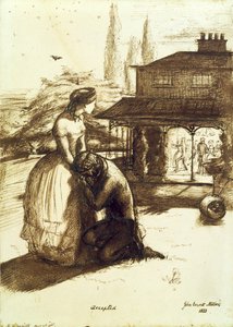 可、1853（紙にペンと茶色のインク） 作： John Everett Millais