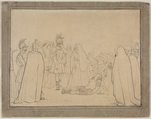 ウェルギリウスの「アエネイス」より、パラスの死体を見せるアエネアス 作： John Everett Millais
