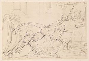 エルジバは大司教オードの命令により押収された、1843年 作： John Everett Millais