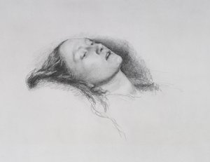 エリザベス・シドダル：「オフィーリア」のための研究、1852 作： John Everett Millais