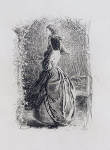 Happy Springtime（紙にエッチング） 作： John Everett Millais