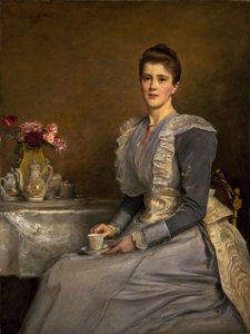 メアリー・エンディコットの肖像、1957年、ジョセフ・チェンバレン夫人、1890～91年。 作： John Everett Millais