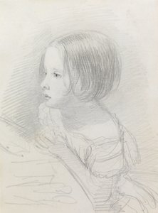 少女のスケッチ（鉛筆） 作： John Everett Millais