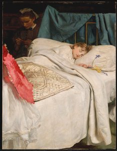 睡眠、1865年頃 作： John Everett Millais