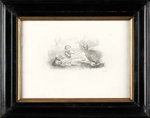 夏の怠惰（エッチング） 作： John Everett Millais