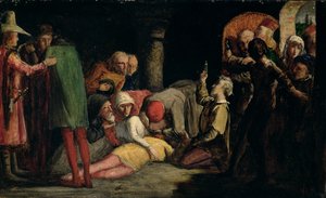ロミオとジュリエットの死 1848年頃 油彩、ミルボード 作： John Everett Millais