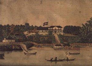 第一官邸、シドニー、1807年頃（水彩画 作： John Eyre