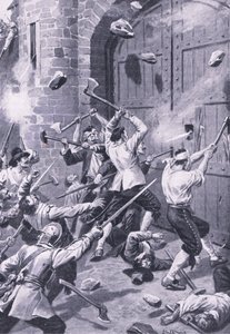 ダンディーの略奪 1651年9月1日：イギリスの船員がウェルゲート港を攻撃 「British Battles on Land and Sea」より引用 作： John F. Campbell