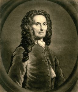 フランスの数学者Abraham de Moivre 1667-1754の肖像（1736年 作： John Faber