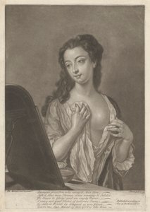 グラスを持つ女性 作： John Faber the younger