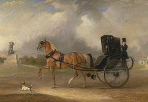ハイドパークでカブリオレを運転するウィリアム・マッセイ・スタンレー 作： John Ferneley