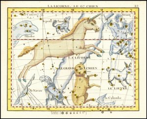 1776 - ジョン・フラムスティード - ラ・リコルヌ、ル・グッド。犬 (一角獣と大犬)