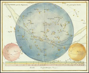 1776 - ジョン・フラムスティード - 主な星の配置のための星座早見盤 作： ジョン・フラムスティード