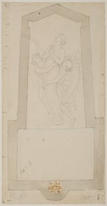 二人の天使によって高められた亡き魂 作： John Flaxman