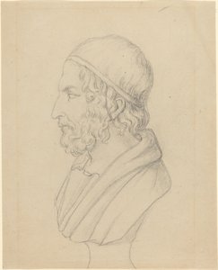 ひげを生やした男の古典的な肖像胸像 作： John Flaxman