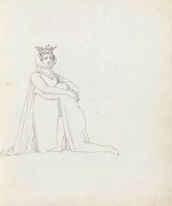 シドンズ夫人のコンスタンツとしての描画、1783年（紙にペン、インク、ウォッシュ） 作： John Flaxman