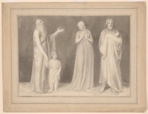 サムエルをエリに贈るハンナ 作： John Flaxman