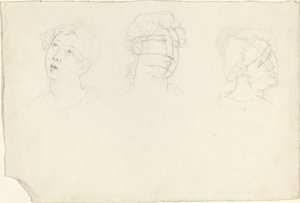 マグダラのマリアと二人の聖人の頭(?) 作： John Flaxman