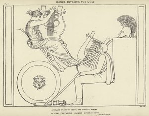 ホーマーがミューズを呼び出す 作： John Flaxman