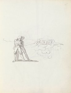 ジョンフィリップケンブル、ハムレットとして、1783年（紙にペン、インク、ウォッシュ） 作： John Flaxman