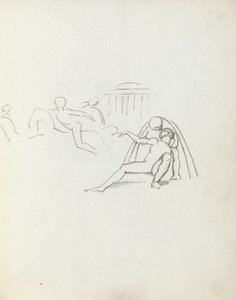 ジョンフィリップケンブル、ハムレットとして、1783年（紙にペン、インク、ウォッシュ） 作： John Flaxman