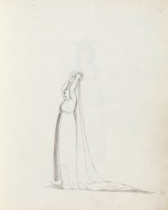 シドンズ夫人、コンスタンスとして、1783年（紙にペン、インク、ウォッシュ） 作： John Flaxman