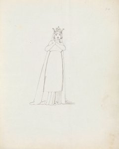 シドンズ夫人、コンスタンスとして、1783年（紙にペン、インク、ウォッシュ） 作： John Flaxman