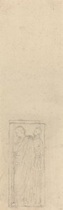 マントをまとった二人のレリーフ 作： John Flaxman