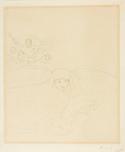 ゼウスの怒りから逃れる眠り 作： John Flaxman