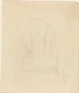 フォア グラウンドでリクライニングの人物とスフィンクス 作： John Flaxman