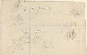 女性のひざまずく研究 作： John Flaxman