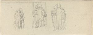 3 つのグループの人物 (親子?) 作： John Flaxman